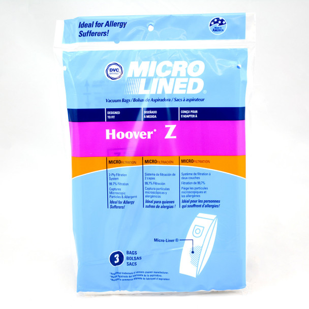 Hoover Micro Allergy Filtration Generic Z Bags (pack of 3) HR-1496