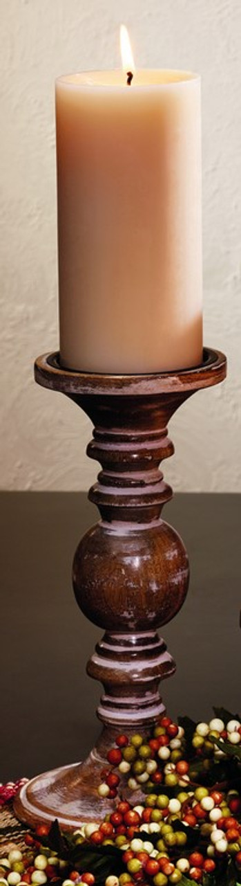 wooden pillar candle holders wholesale