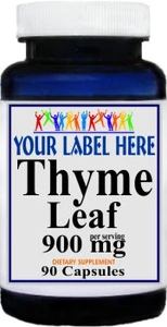 Private Label Thyme Leaf 900mg 90caps Private Label 12,100,500 Bottle Price