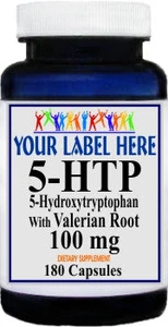 Private Label 5 HTP 100mg with Valerian Root 180caps Private Label 12,100,500 Bottle Price