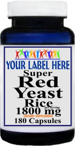 Private Label Super Red Yeast Rice 1800mg 180caps Private Label 12,100,500 Bottle Price