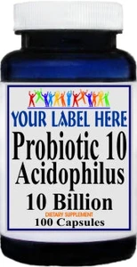Private Label Probiotic 10 2000mg 100caps or 200caps Private Label 12,100,500 Bottle Price