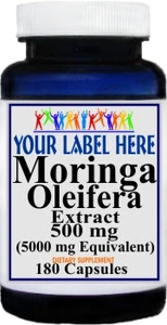 Private Label Moringa Oleifera Extract 5000mg Equivalent 180caps Private Label 12,100,500 Bottle Price