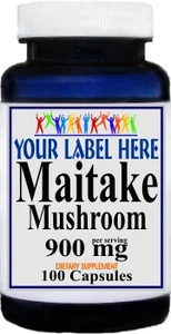 Private Label Maitake Mushroom 900mg 100caps or 200caps Private Label 12,100,500 Bottle Price