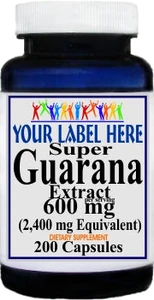 Private Label Super Guarana Extract Equivalent 2400mg 200caps Private Label 12,100,500 Bottle Price