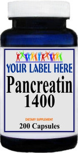 Private Label Pancreatin 1400mg 200caps Private Label 12,100,500 Bottle Price