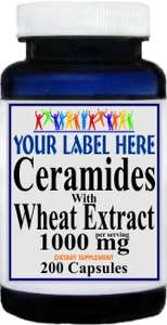 Private Label Ceramides with Wheat Extract 1000mg 200caps Private Label 12,100,500 Bottle Price