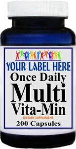 Private Label Once Daily Multi-Vita-Min 200caps Private Label 12,100,500 Bottle Price