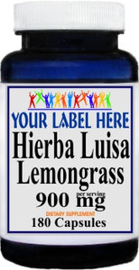 Private Label Hierba Luisa Lemongrass 900mg 180caps Private Label 12,100,500 Bottle Price