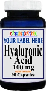 Private Label Hyaluronic Acid 100mg 90caps or 180caps Private Label 12,100,500 Bottle Price