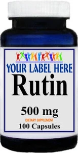 Private Label Rutin 500mg 100caps or 200caps Private Label 12,100,500 Bottle Price