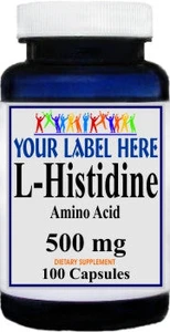 Private Label L-Histidine 500mg 100caps Private Label 12,100,500 Bottle Price