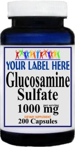Private Label Glucosamine Sulfate 1000mg 200caps Private Label 12,100,500 Bottle Price