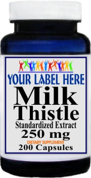 Private Label Milk Thistle Extract 250mg 200caps Private Label 12,100,500 Bottle Price