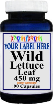 Private Label Wild Lettuce Leaf 450mg 90caps Private Label 12,100,500 Bottle Price