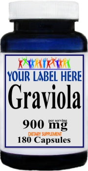 Private Label Graviola 900mg 180caps Private Label 12,100,500 Bottle Price