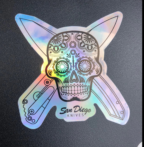 Metallic Sugar Skull Sticker