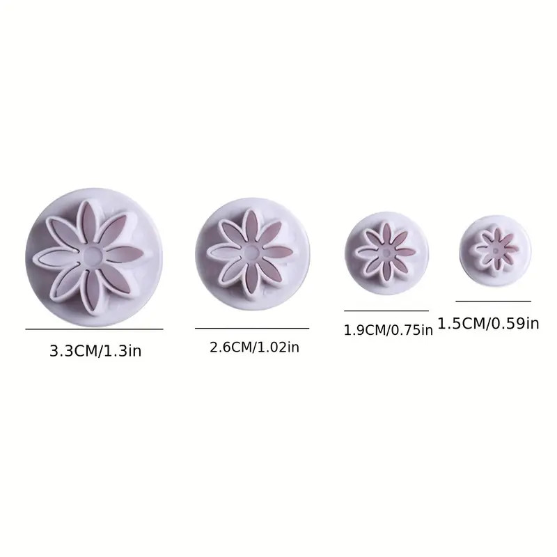 Daisy Thread Cutter Daisy Plunger Cutter Set - 4pc - Bake and Deco Warehouse