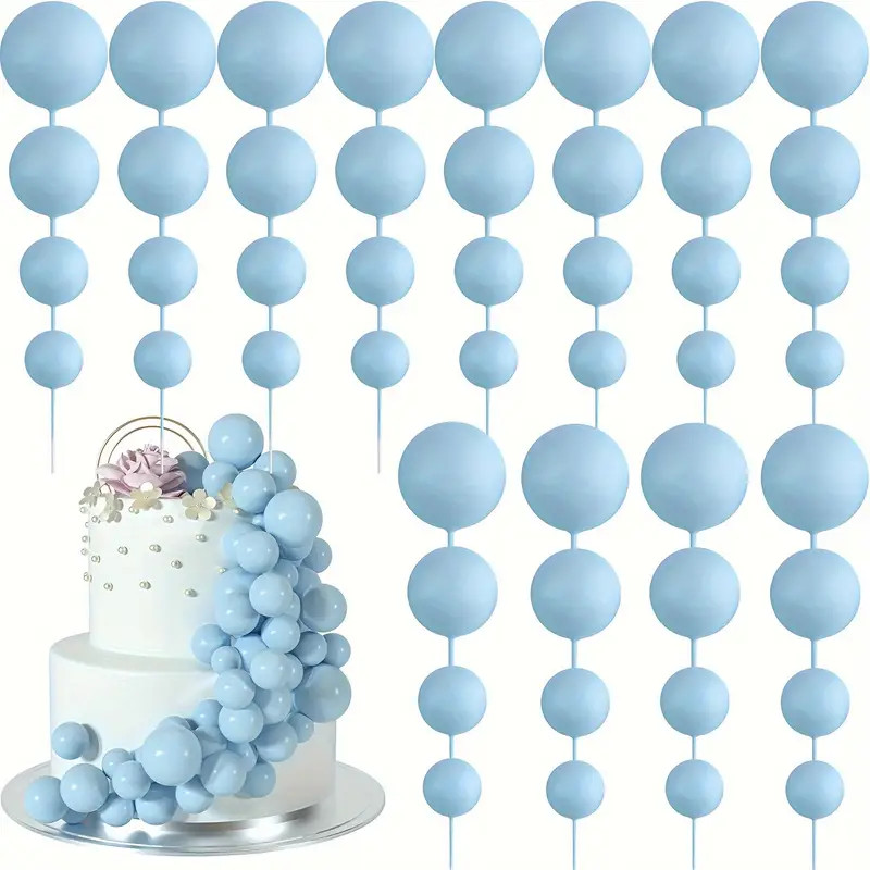 Pastel Blue Cake Topper Balls - 9pc - Bake and Deco Warehouse
