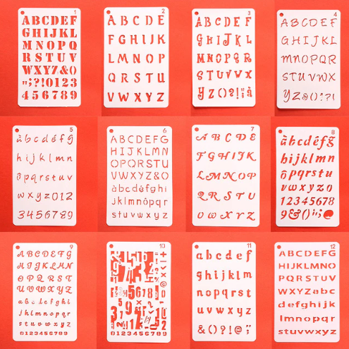 Numeral and Alphabet Stencil Set 12pc