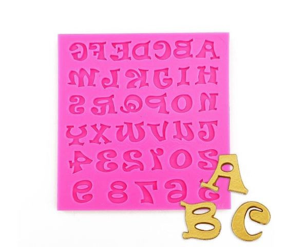 Silicone mold cake decorating Alphabet Silicone Mold Funky Writing