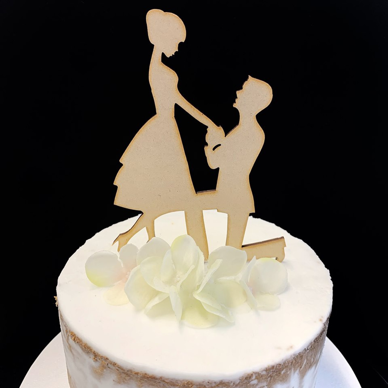 Wedding Cake Topper Wedding Proposal Groom Proposes on One - Etsy