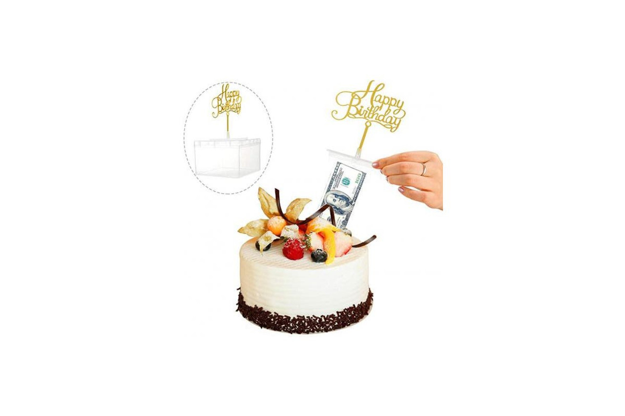 Buy QA Cake Money Box Set Include Pulling Money Box, Transparent Money Bag  and Happy Birthday Cake Topper, Cake Money Pull Out Kit Fun for Parents  Grandparents Birthday Party Cake Decoration Supplies