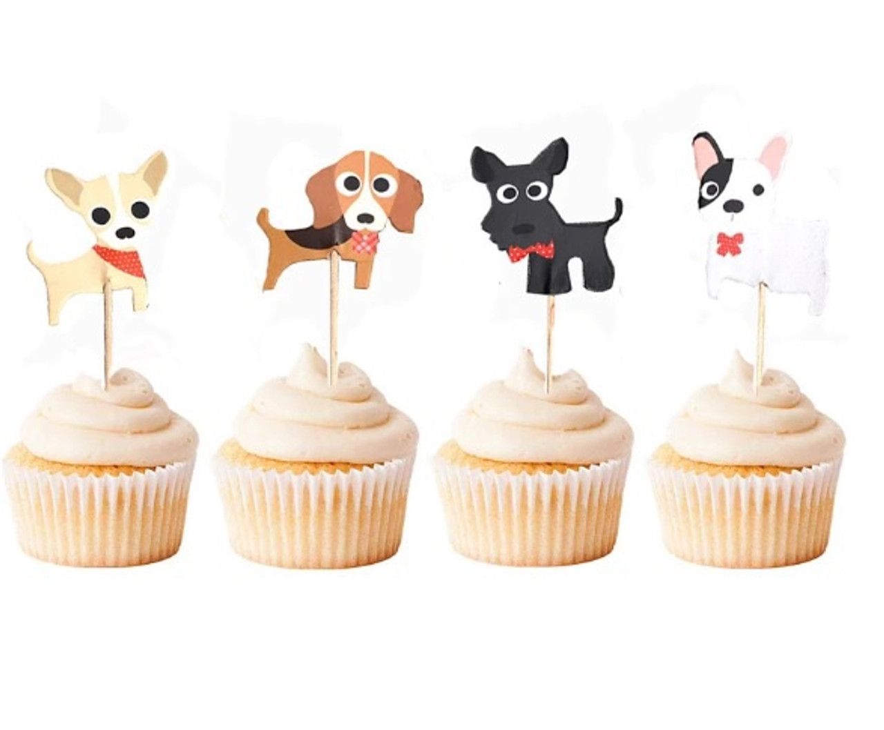 Cupcake Toppers 24pc - Cute Dogs