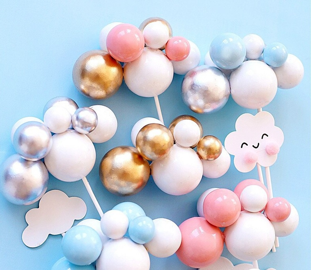 Mini Confetti Balloon Cake Toppers