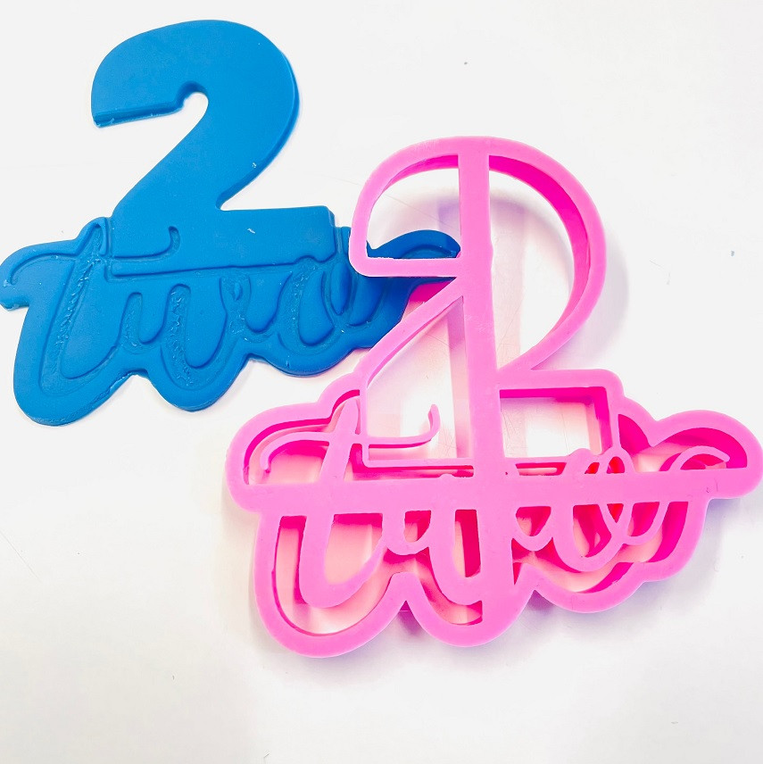 Number Two Cookie Cutter 4 Inch - Hand Made USA 3D Printed Plastic Cutter