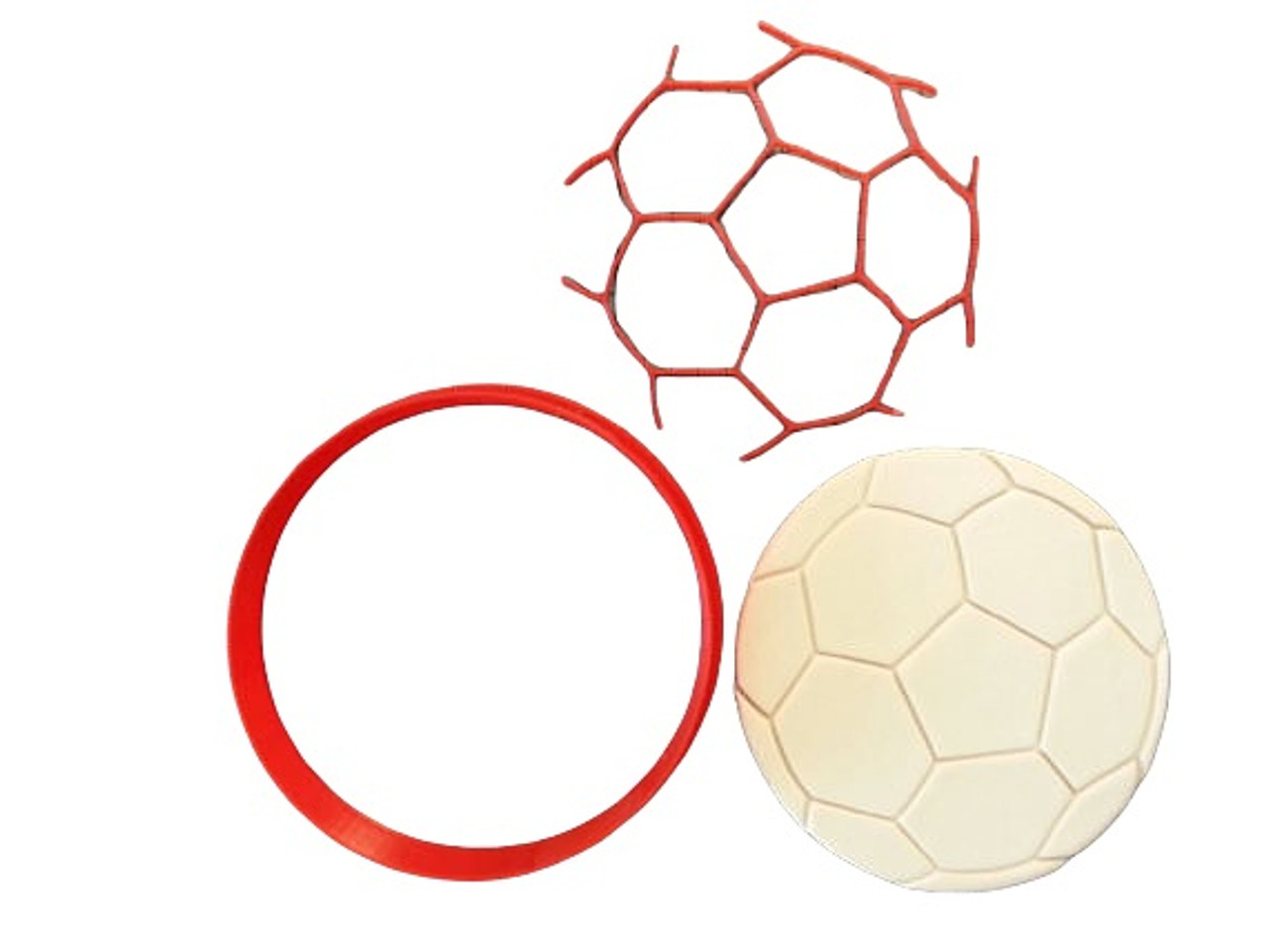 Soccer Ball Pattern Fondant Gumpaste and Cookie Cutting Tool, Size: 4