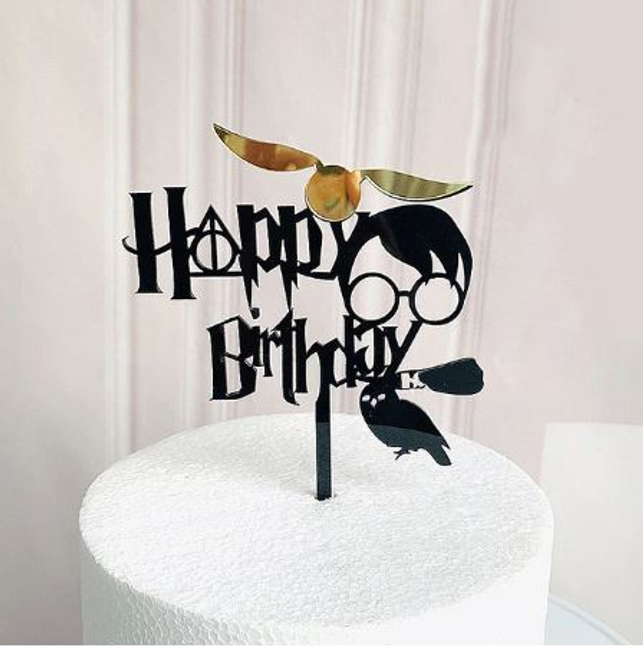 Harry Potter Black Acrylic Cake Topper 3 piece Kit