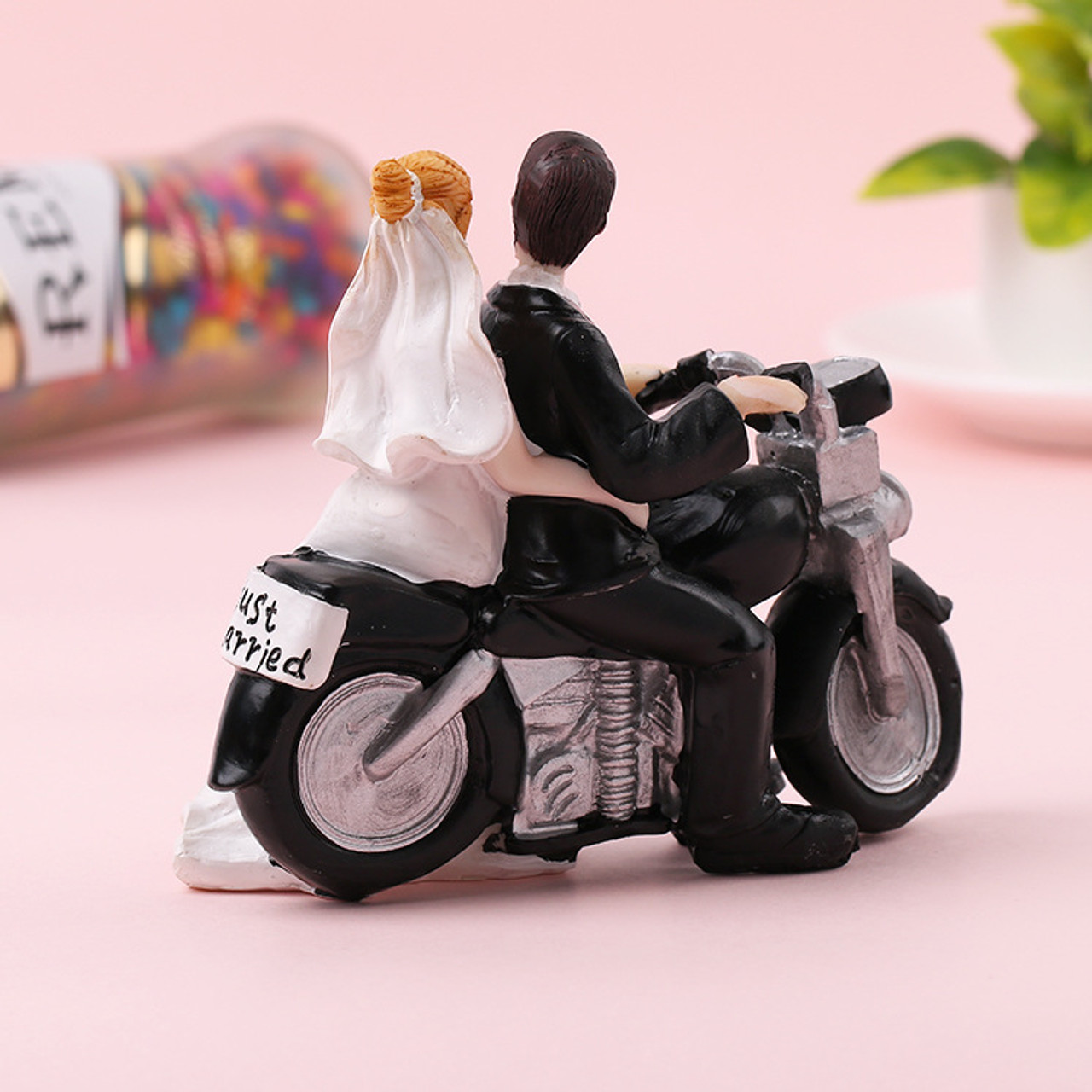 Motorcycle Wedding Cake Topper, Black Acrylic Bride Vietnam | Ubuy