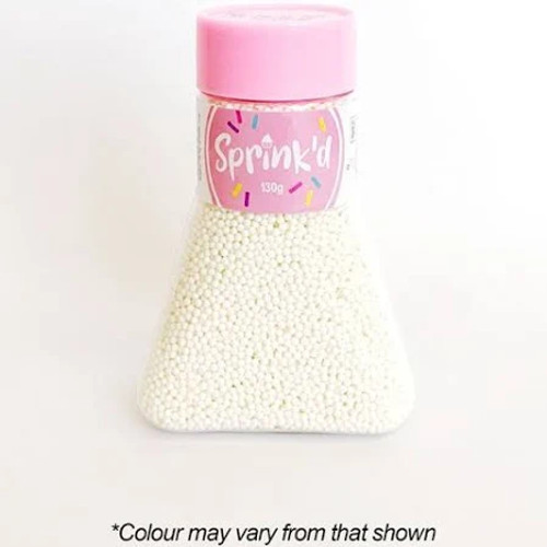 SPRINK'D | 2MM SUGAR BALLS PEARL | WHITE | 110G SPRINK'D | 2MM SUGAR BALLS PEARL | WHITE | 110G