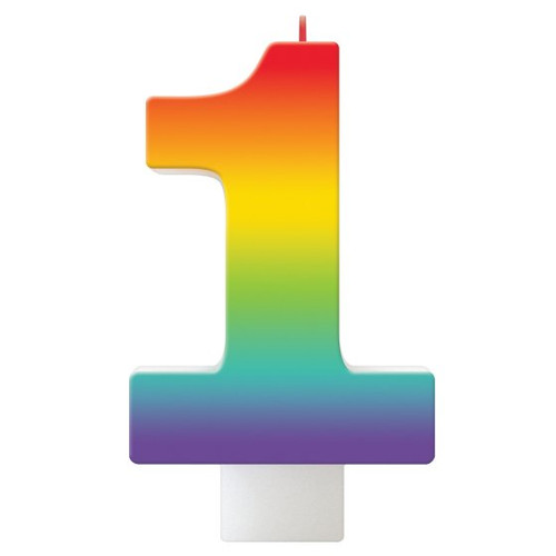 Rainbow Number Birthday Candles- 11cm Rainbow Number Birthday Candles- 11cm