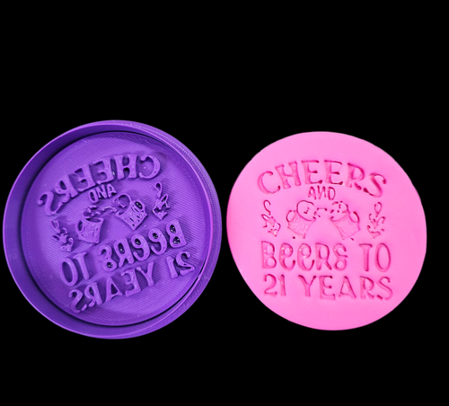 Cheers And Beers To 21 Years Cookie Cutter & Embosser