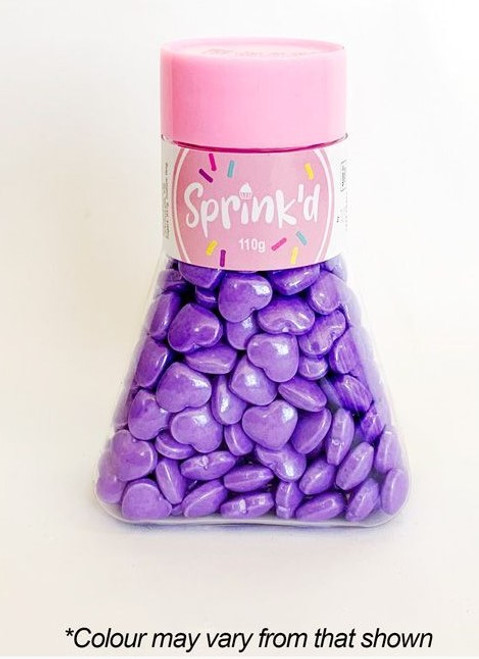 HEARTS PURPLE Sprinkles 12mm - 110g HEARTS PURPLE Sprinkles 12mm - 110g