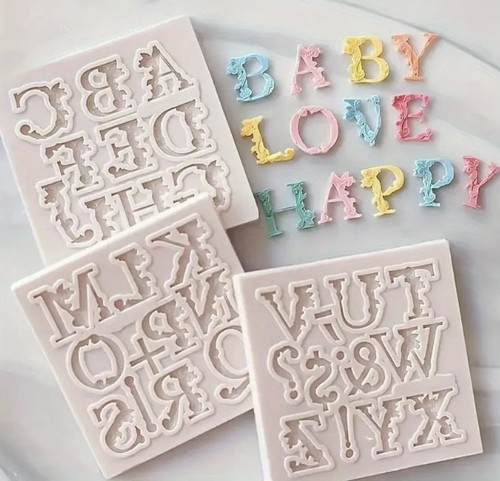 Alphabet Mold- 3pc - European style Capital Font