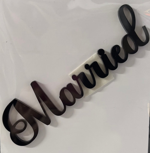 'Married' Flat Lay Cake Topper |  Black