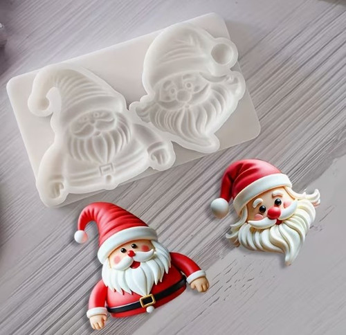 Santa Silicone Mold- 2 cavity