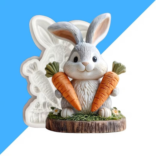 Rabbit and Carrots Silicone Mold