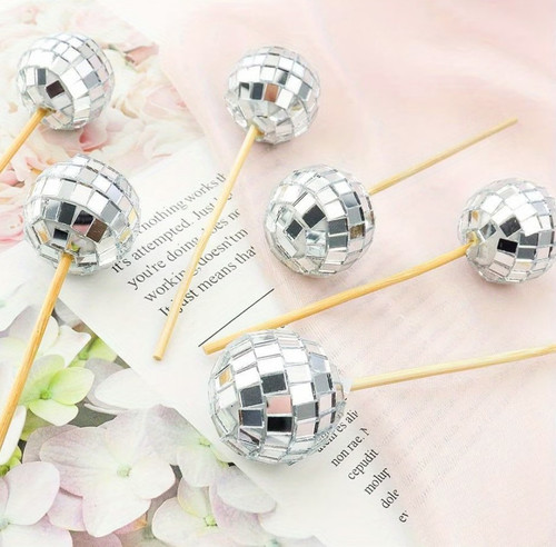 Disco Ball Cake Toppers - 11pc