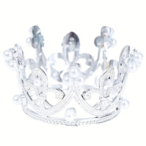 Silver Crown Cake Topper - Plastic
