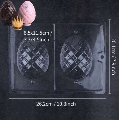 Quilted Egg Chocolate Mold - Plastic - Small