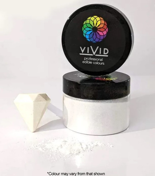 Vivid Edible Metallic Dust -Platinum Shimmer White 50g