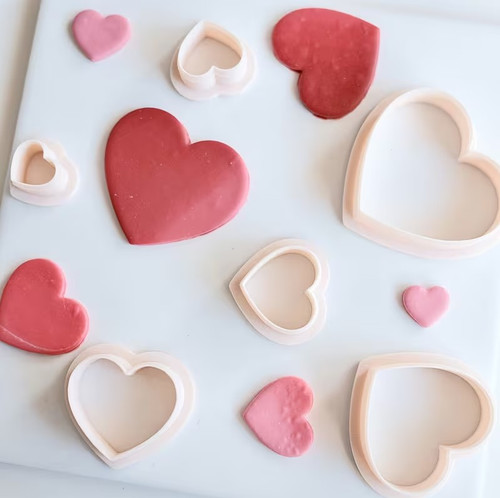 Love Heart Plastic Cutter Set - 6pc
