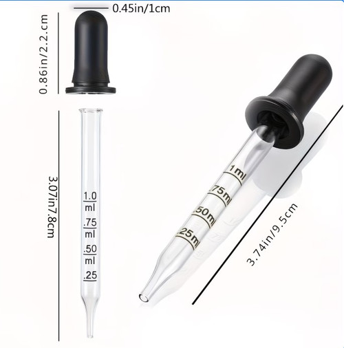 Glass Eye Dropper (  TWIN PACK )- 1ml