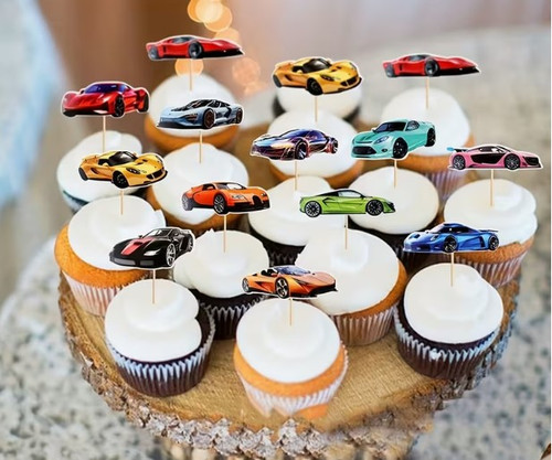 Sports Car Cupcake Toppers- 12 pk