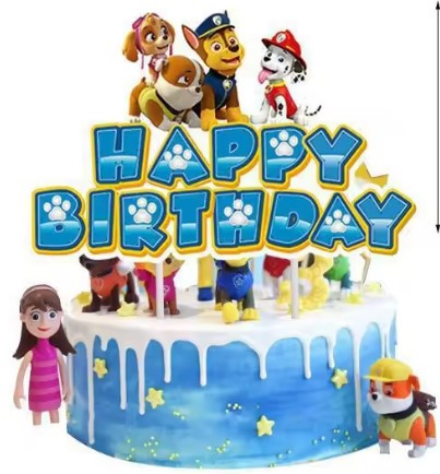 Paw Patrol "Happy Birthday"  Cake Topper