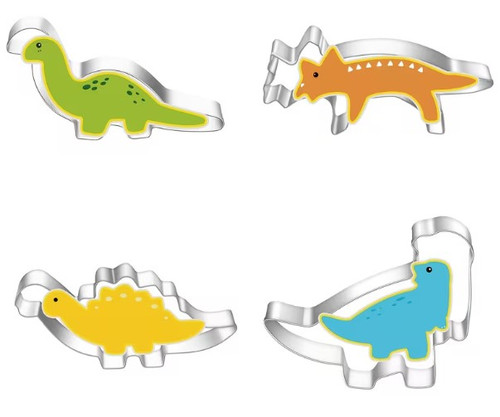 Dinosaur Stainless Steel Cookie Cutters- 4pc